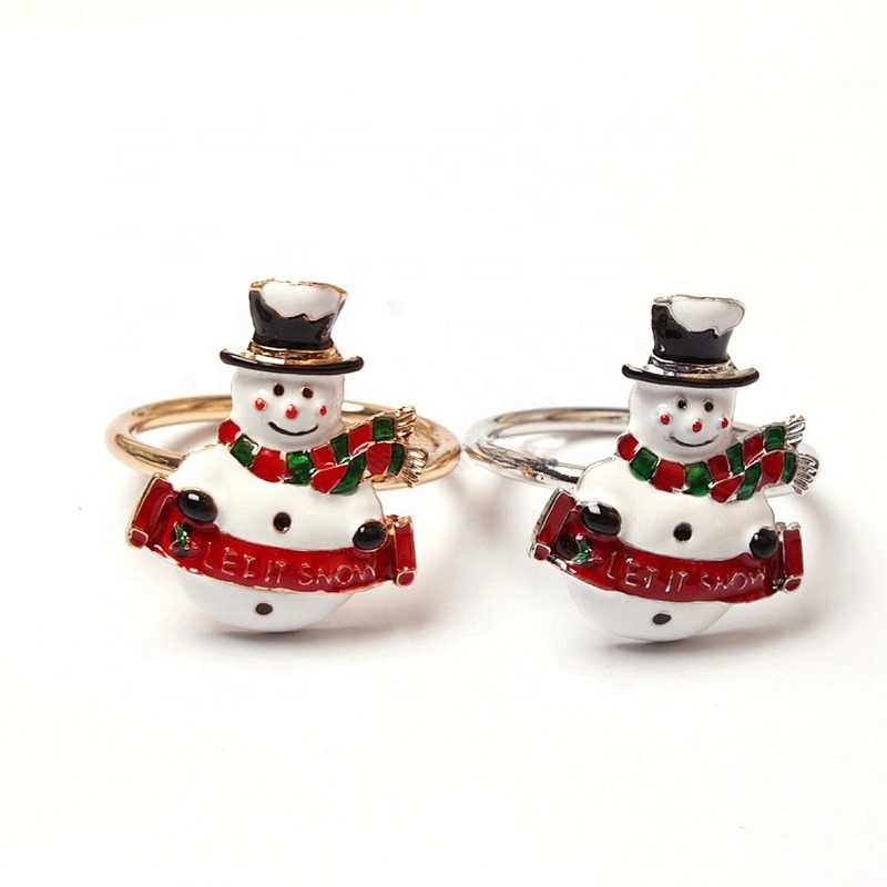 Frozen Christmas White Snowman Napkin Rings For Holiday Table Decor Xmas Gift Winter Wedding Favors Accessories