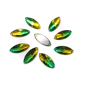 In Stock Flatback embellishments Sew on Gradient Jewelry acrylic stone  for Garment decoration