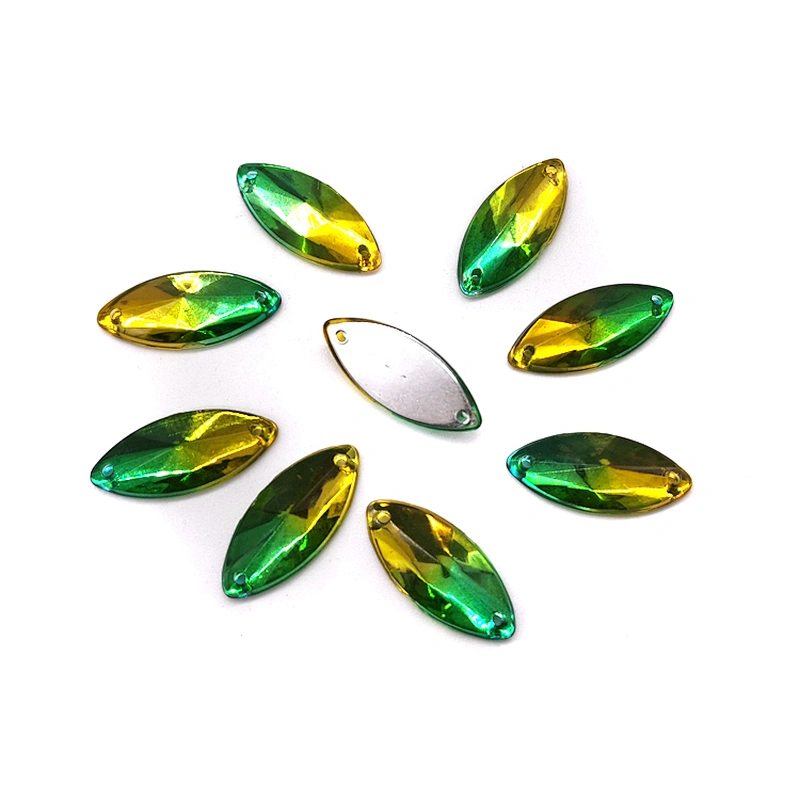 In Stock Flatback embellishments Sew on Gradient Jewelry acrylic stone  for Garment decoration