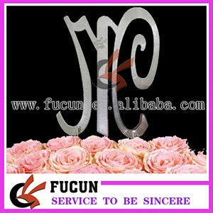 silver letter rhinestone cake topper party supplies/ christmas/wedding decorations centerpieces