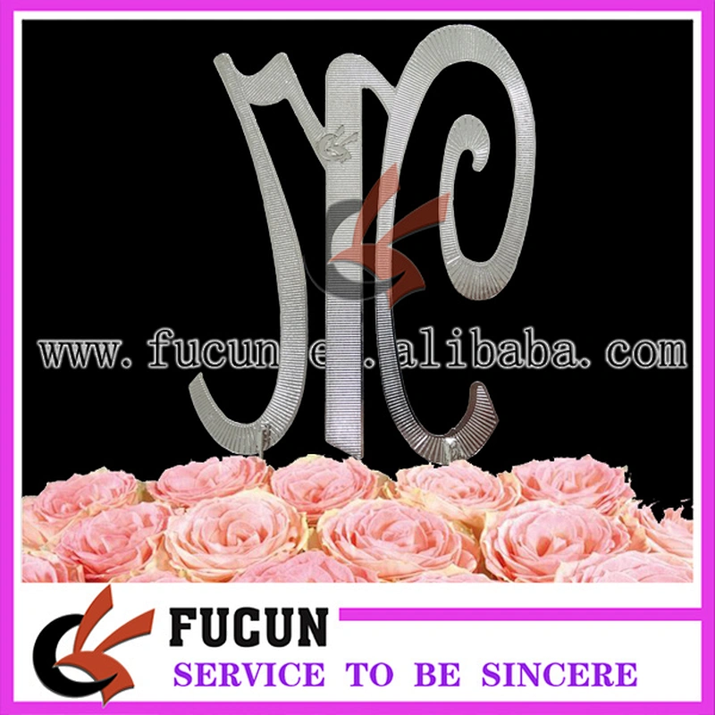 silver letter rhinestone cake topper party supplies/ christmas/wedding decorations centerpieces