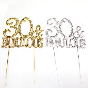 2021 New arrival diamond fabulous anniversary cake topper
