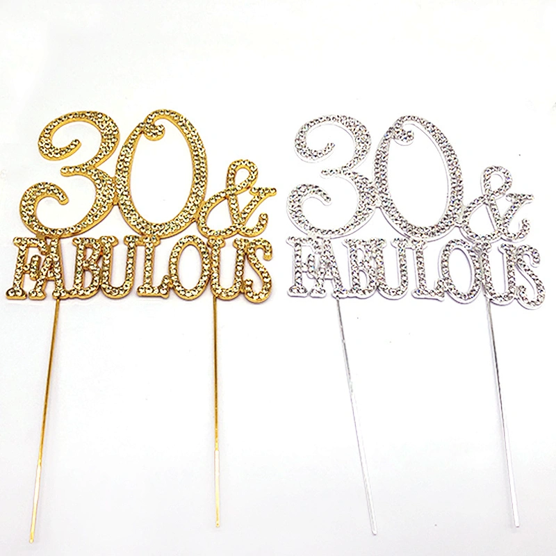 2021 New arrival diamond fabulous anniversary cake topper