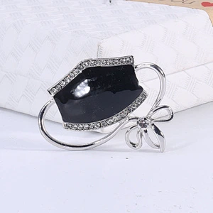 Wholesale custom made metal enamel  mask-shape  brooch