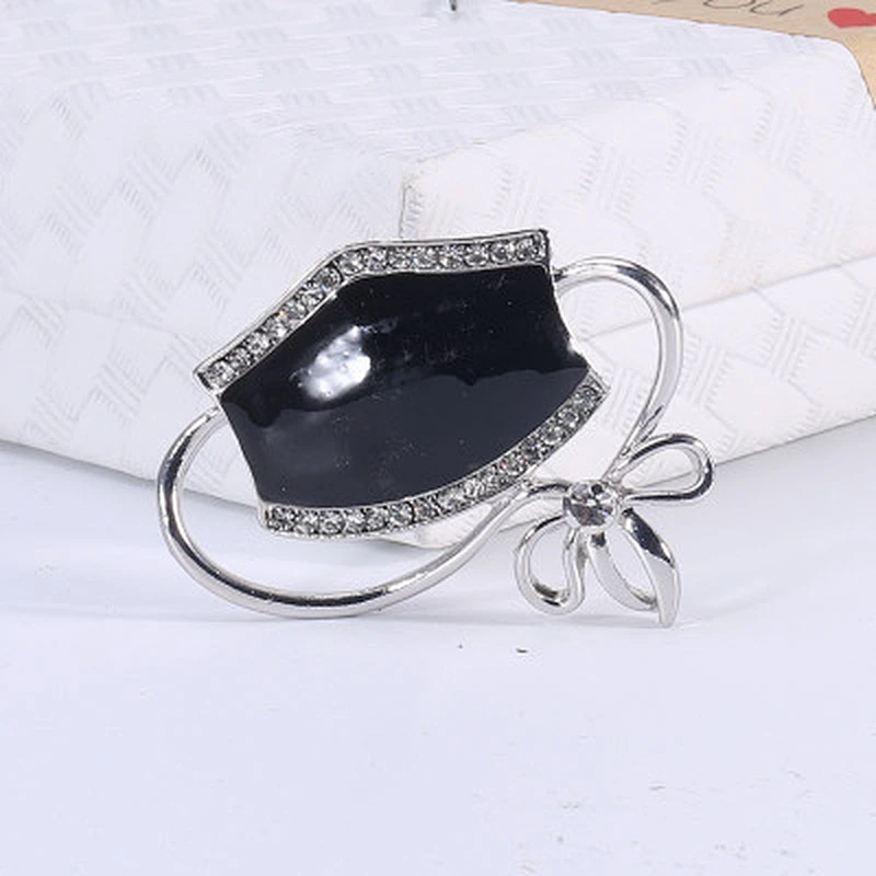 Wholesale custom made metal enamel  mask-shape  brooch