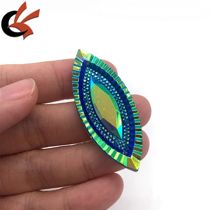 Hot sale 20x50mm horse eye shape large size color AB gems for carnival dress