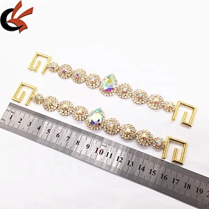 2020 Summer european luxury competition bikini connectors crystal ab rhinestone connectors for swimsuit