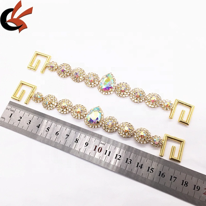 2020 Summer european luxury competition bikini connectors crystal ab rhinestone connectors for swimsuit