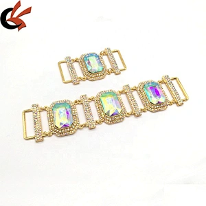 (20 sets/lot)2020 Hot Sale Fashion One Set Style Swimsuit Accessory Metal Glass Crystal AB Jewelry Bikini Connectors