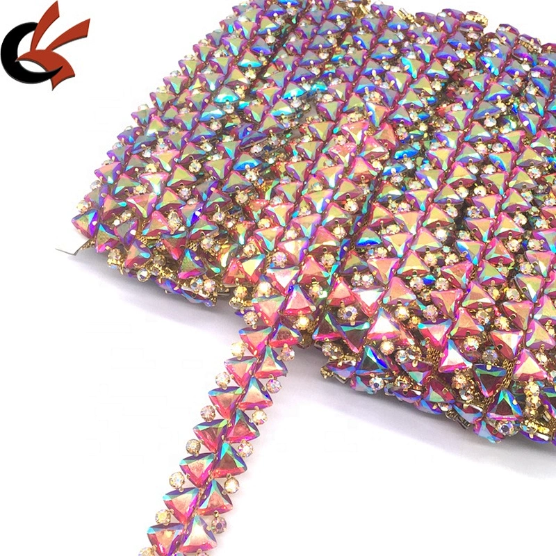 2021 New Arrival AB Crystal Beads Bridal Rhinestone Trim For Decorative Wholesale Fancy Dress