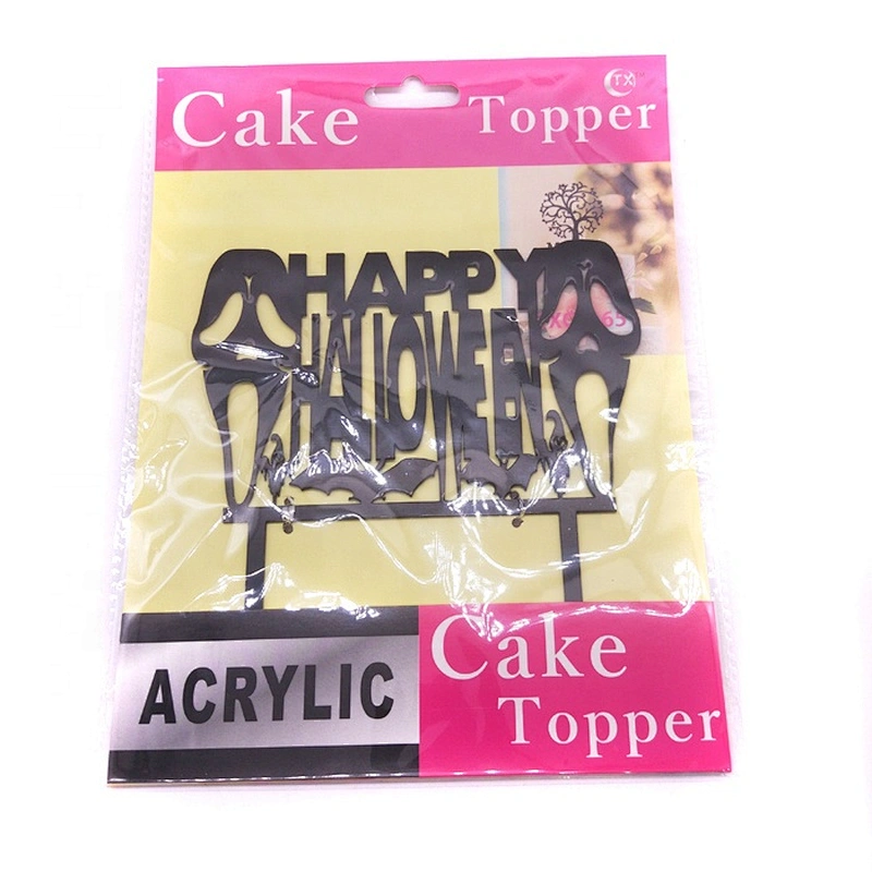 wholesale Happy Halloween plastic cake topper for Halloween decoration