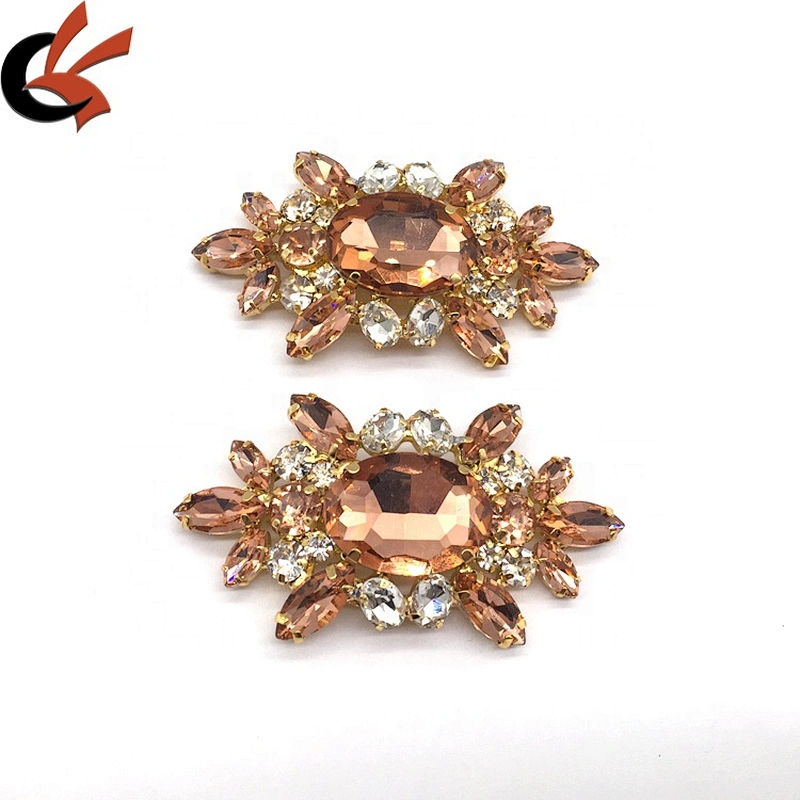 Factory bulk women shoes jewelry champagne shoes rhinestone buckle jewel custom shoe clip