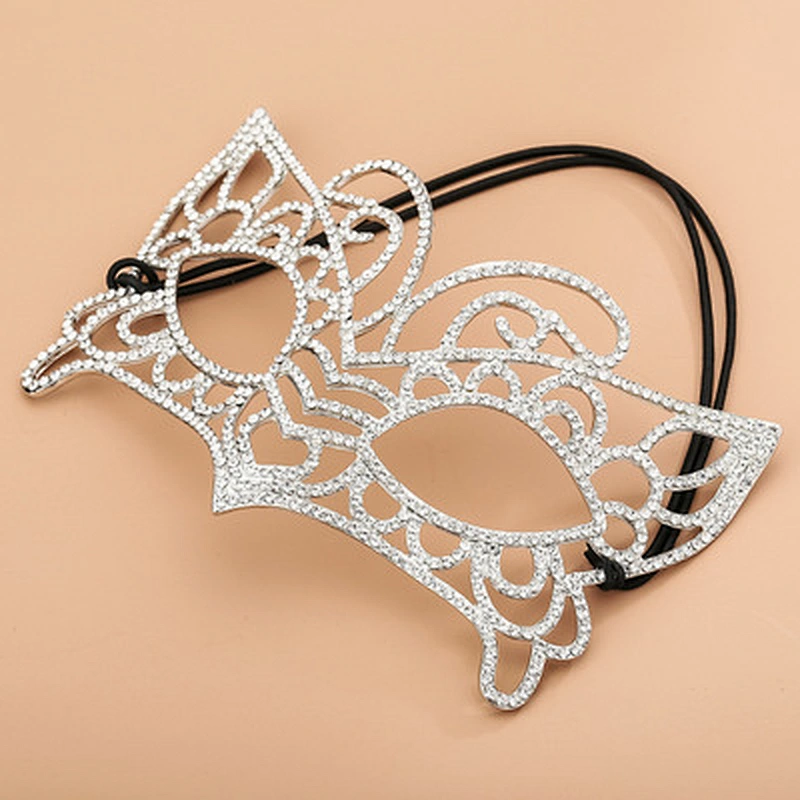 Women's Chunky Crystal Rhinestone Royal Venetian Masquerade Eye Mask