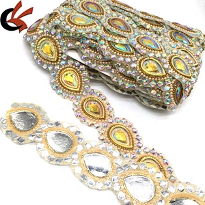 Shoes and Garment Decoration Rhinestone Banding Hot Fix Rhinestone Trim for Women Dress and Handbags