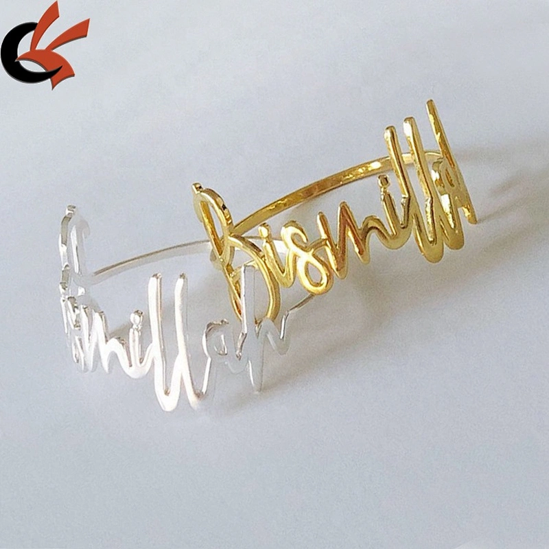 Custom Make Best Wish Alphabet Letter Metal Gold Napkin Ring For Wedding Decoration