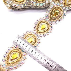 2021 New arrival Decorative resin diamonds  trim Epoxy hot fix trim for Carnival costume