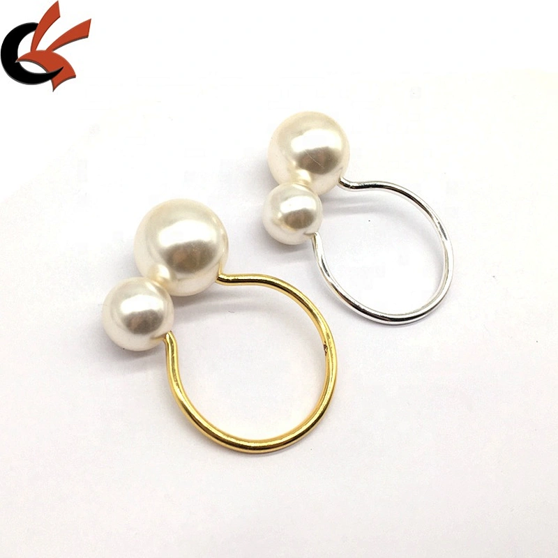 New product 2021 trendy wedding feast handmade champaign gold pearl napkin ring for western restaurant