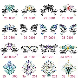 Custom Sparkle Newest adhesive face Jewels and body crystal stickers