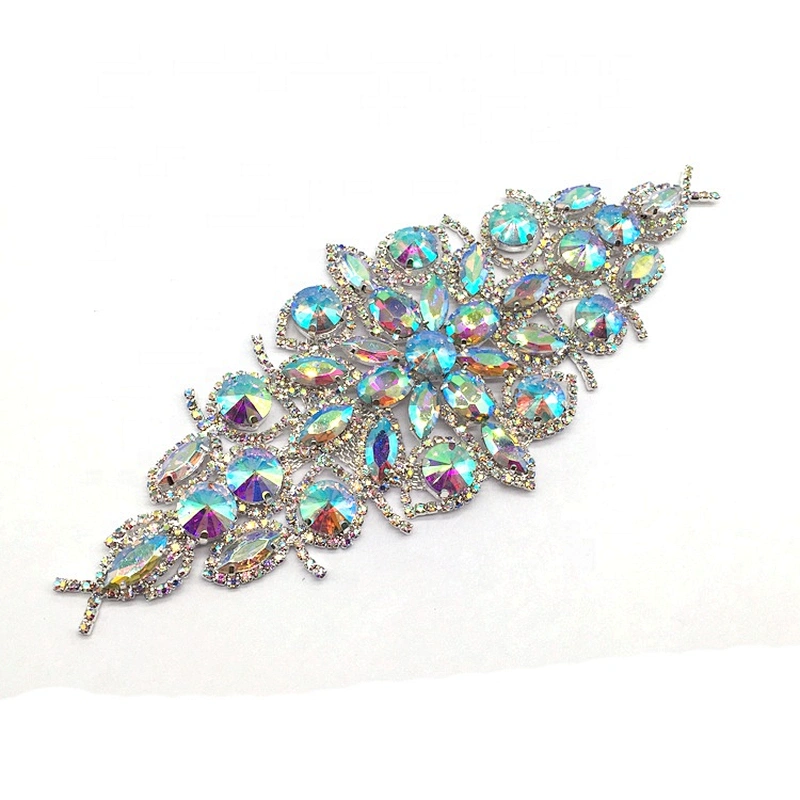 2021 factory making new product wholesale rhinestone connector for swimming wear bikini applique trim