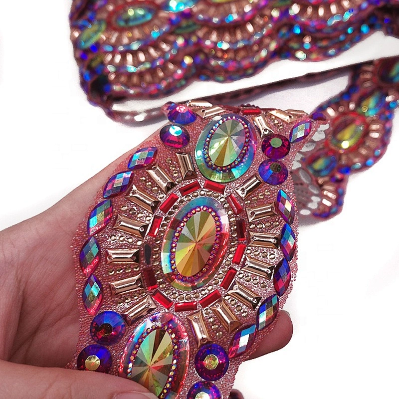 Wholesale Carnival Dress Decorative Hot Fix Resin Rhinestone Trimming Motif