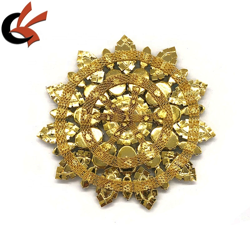 Flower Color Crystal AB Rhinestone Applique silver Gold Costume Dress sew on