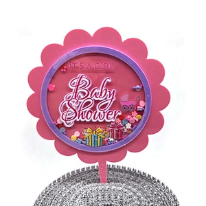 2020 New Arrival Glitter Attractive Baby Shower Acrylic  Cake Topper