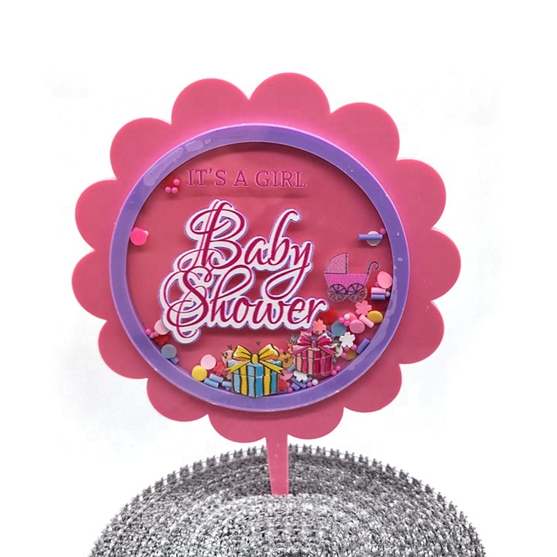 2020 New Arrival Glitter Attractive Baby Shower Acrylic  Cake Topper