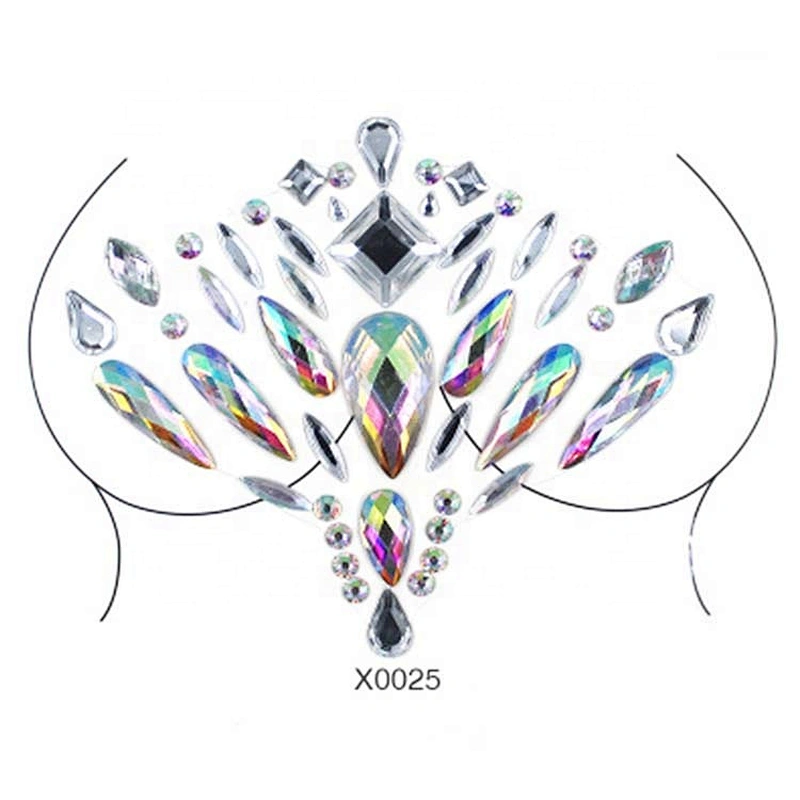 Body gems Nipple Rhinestone Tattoo Festival stickers Nipple Stickers Breast Body Jewelry