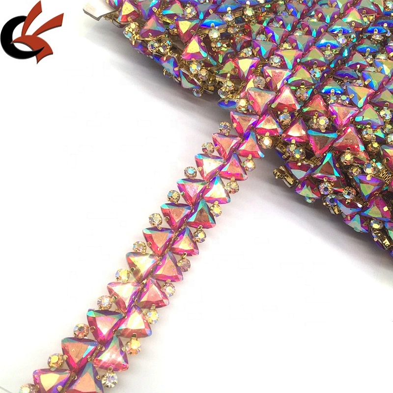 2021 New Arrival AB Crystal Beads Bridal Rhinestone Trim For Decorative Wholesale Fancy Dress