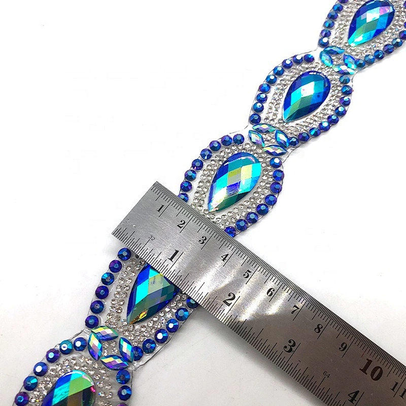 Customized new design Carnival Dress Decorative Hot Fix Resin Rhinestone Trimming Motif Wholesale