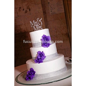 Custom glitter rhinestone Mr & Mrs Wedding Cake Topper