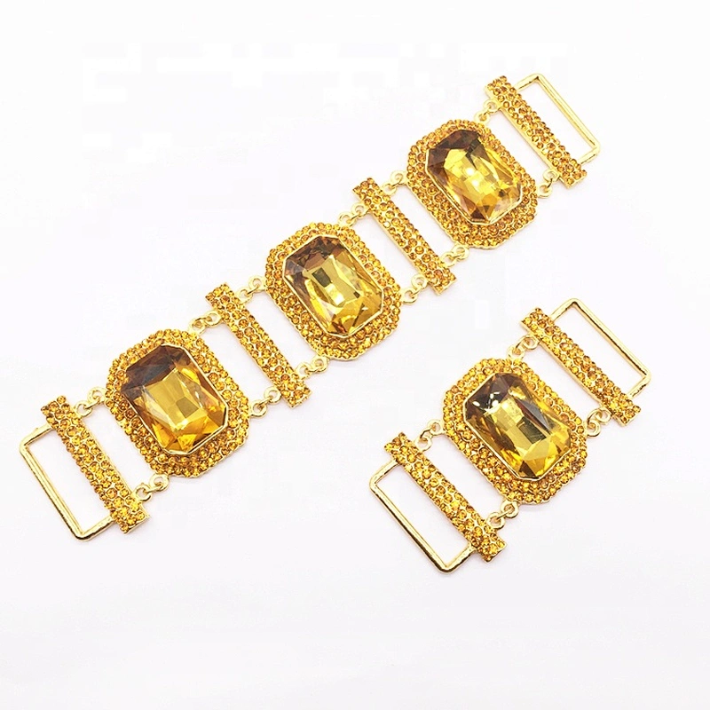 10 Sets/20 Pieces Golden Jewelry Plating Various Colors Crystal Bikini Connector For Sale