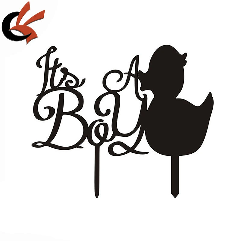 its a BOY cake topper ACRYLIC Cake Pick Baby Shower Cake Decoration