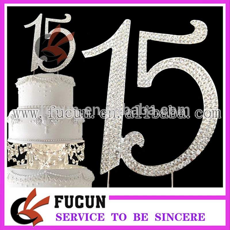 Wholesale High Quality Birthday Party Rhinestone Number Cake Topper