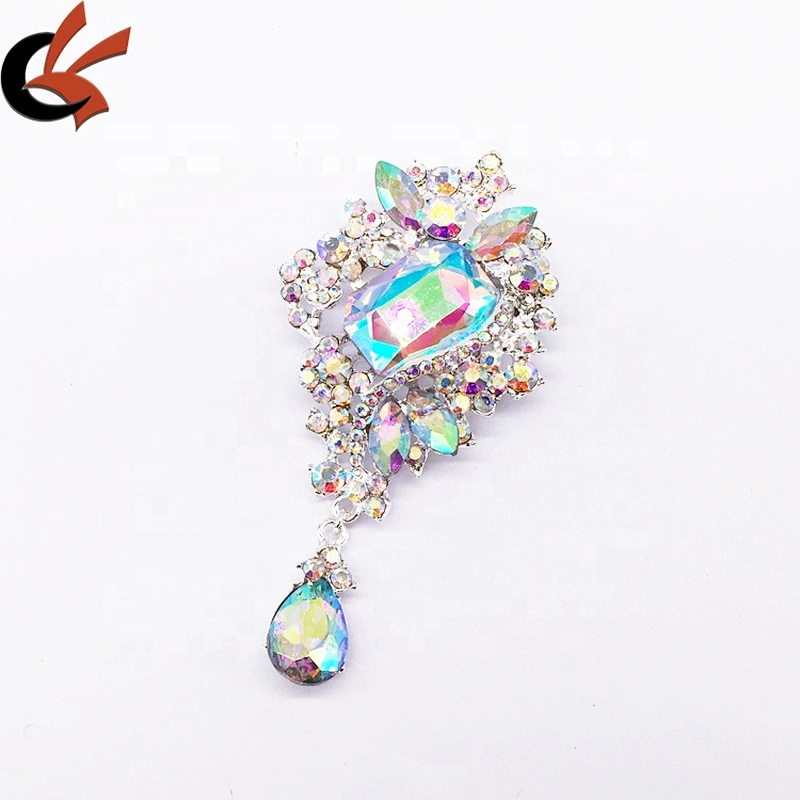 Women wedding vintage ladies designer customize crystal silver brooch rhinestone lapel pin
