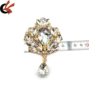 Luxury alloy corsage jewelry crown rhinestone brooch collar crystal brooch pins for women dress shirt
