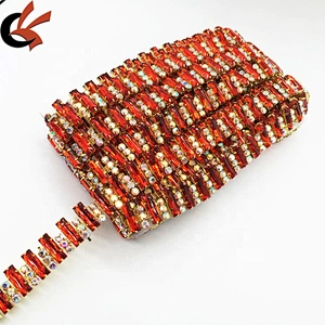 10 yards acrylic rhinestone beads garnished along mesh trim create rhinestone trimming chain