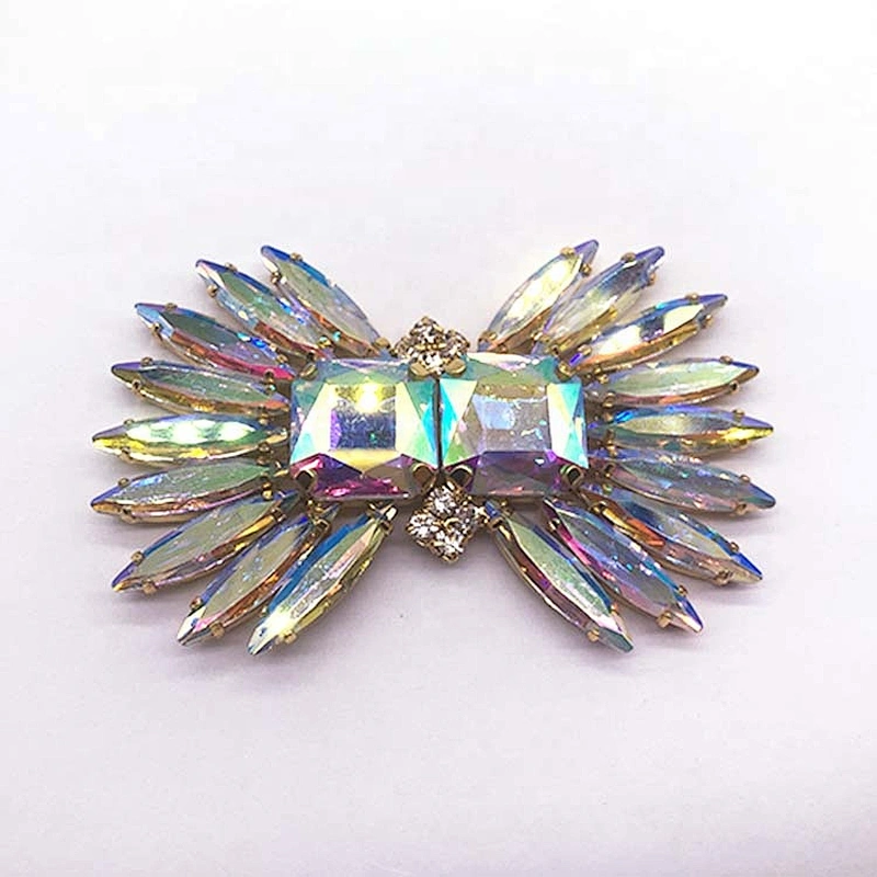 Decorative Crystal AB Rhinestone Shoe Buckle Accessories Buckle for Women Shoes
