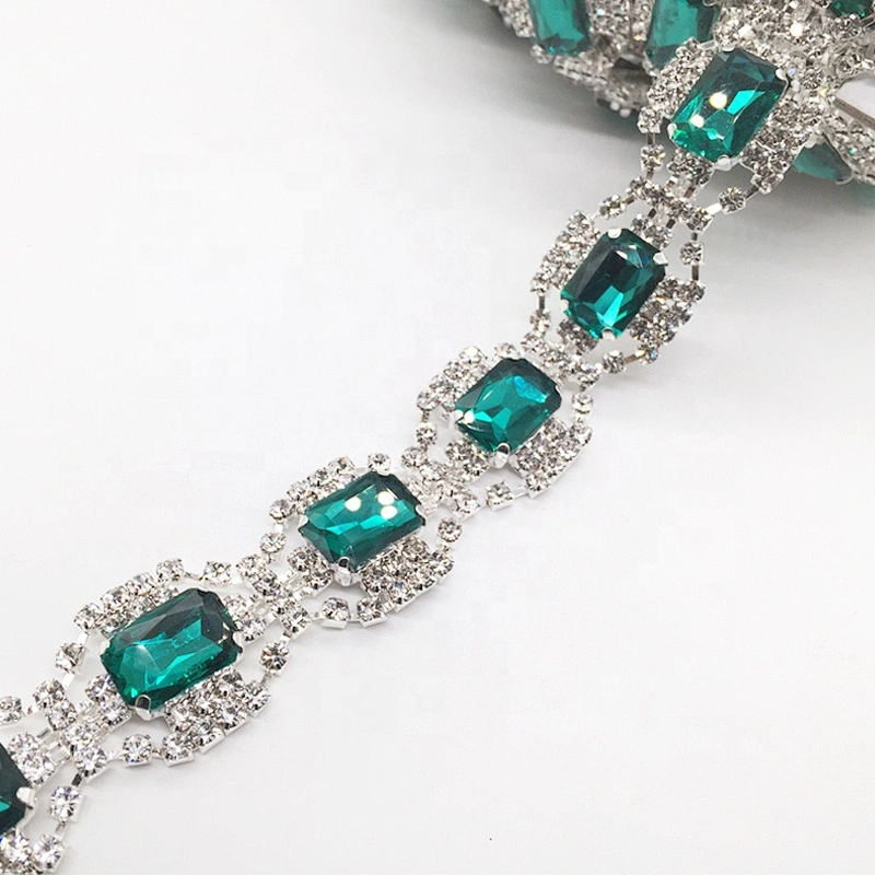 New peacock blue jewelry accassory decorative rhinestone trimming chain