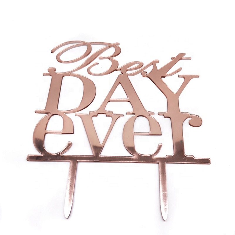 Wholesale Rose Gold Best Day Ever Weeding Cake Topper