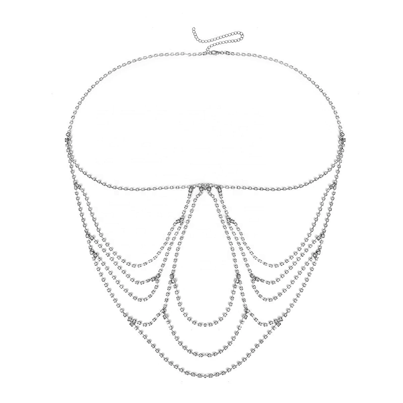 Hot Selling Rhinestone Jewelry Diamond Swimwear Accessories Rhinestone Claw Chain Body Bikini Clothing Chain