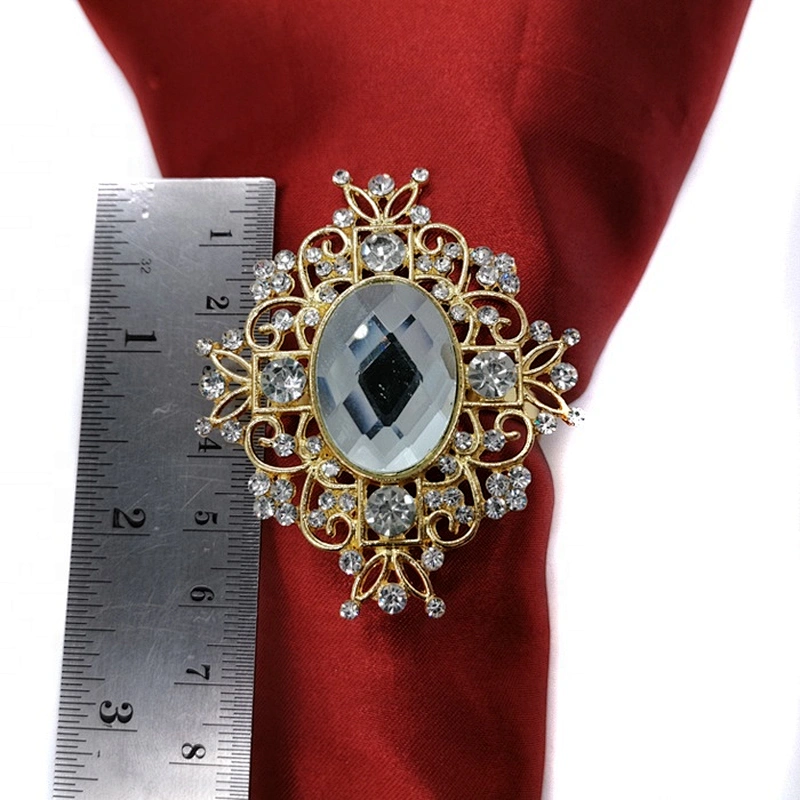 2020 Wholesale Gold alloy rhinestone Napkin Ring for Table Decoration