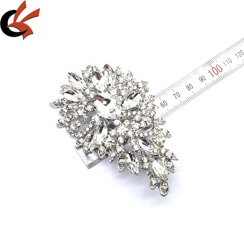 new arrival dress decoration gold and silver plated crystal brooch for hat dress decoration