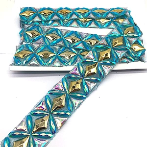 2021 Factory Custom Iron on garment rhinestone dance applique