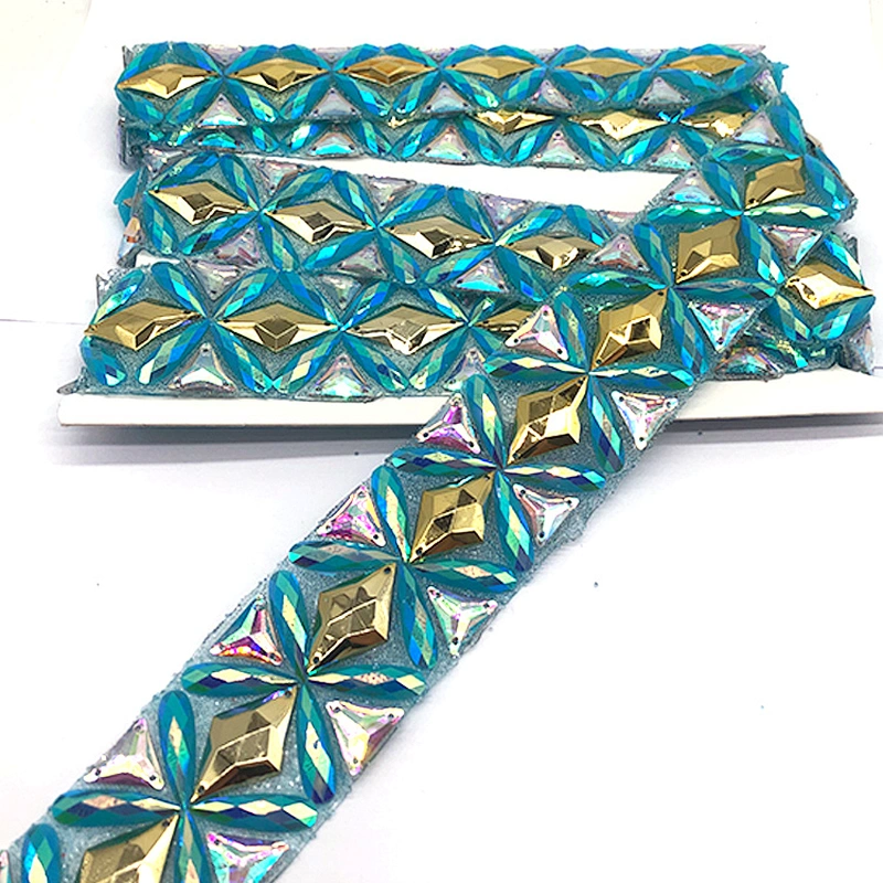 2021 Factory Custom Iron on garment rhinestone dance applique