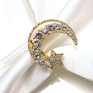 Fashion Korean style wedding supplies shiny diamond romantic moon crystal wedding napkin ring