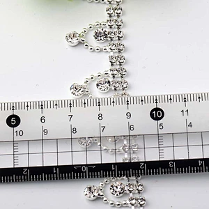popular design glass rhinestone diamond chain trimming in bulk for garment