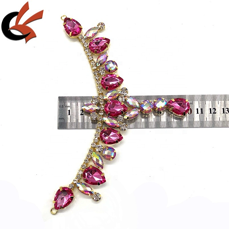 New Design Gold Colorful Rhinestone Bikini Connectors Metal Chain Connector
