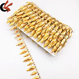 DIY Rhinestone Chain Carnival Costume Applique Sewing Trims AB Resin Rhinestone Trimming for sale