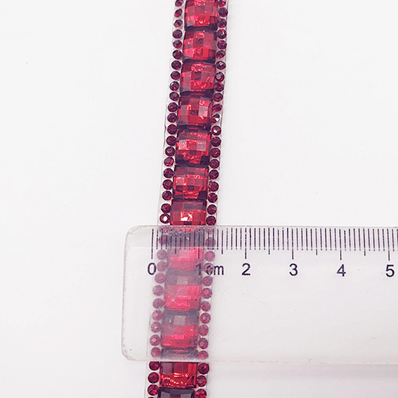 fashion  design hot fix resin stones ribbon bridal rhinestone chain banding trimming by the yard